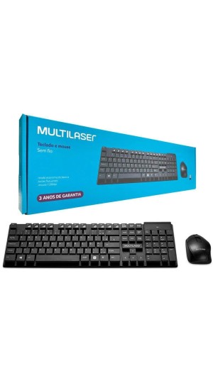 TECLADO E MOUSE SEM FIO MULTIMIDIA PRETO USB TC251