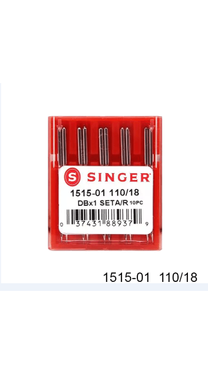 AGULHA DE MAQUINA SINGER PARA COSTURA 1515 Nº18 RETA CABO FINO ENV/10
