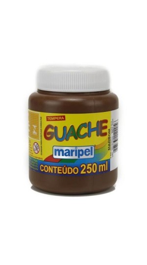 TINTA GUACHE MARROM 250ML MARIPEL