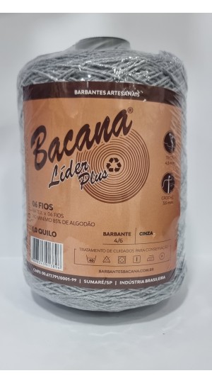 BARBANTE LIDER PLUS CINZA  6 FIOS 1,0KG.