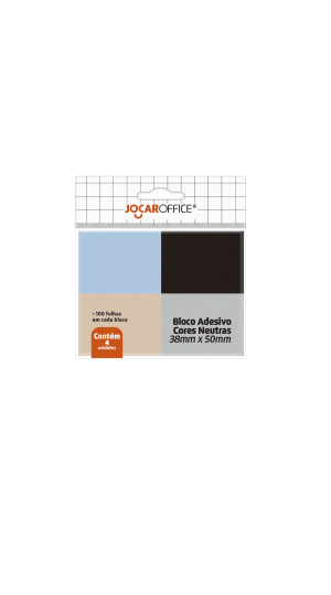BLOCO ADESIVO CORES NEUTRAS C/4 38X50MM JOCAR