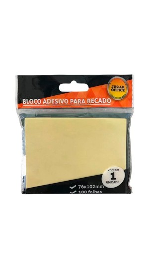 BLOCO ADESIVO LARANJA 76X102MM JOCAR
